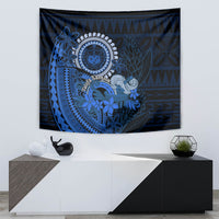 Talofa Samoa Tapestry Samoan Kava Bowl Siapo Pattern - Blue LT14 - Polynesian Pride