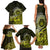 Lime Green Talofa Samoa Family Matching Tank Maxi Dress and Hawaiian Shirt Samoan Kava Bowl Siapo Pattern LT14 - Polynesian Pride