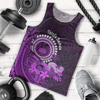 Purple Talofa Samoa Men Tank Top Samoan Kava Bowl Siapo Pattern LT14 - Polynesian Pride