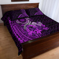 Purple Talofa Samoa Quilt Bed Set Samoan Kava Bowl Siapo Pattern LT14 - Polynesian Pride