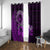 Purple Talofa Samoa Window Curtain Samoan Kava Bowl Siapo Pattern LT14 With Grommets Purple - Polynesian Pride