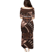 Malo e lelei Tonga Family Matching Puletasi Dress and Hawaiian Shirt Tongan Ngatu Pattern Vintage Vibes LT14 - Polynesian Pride