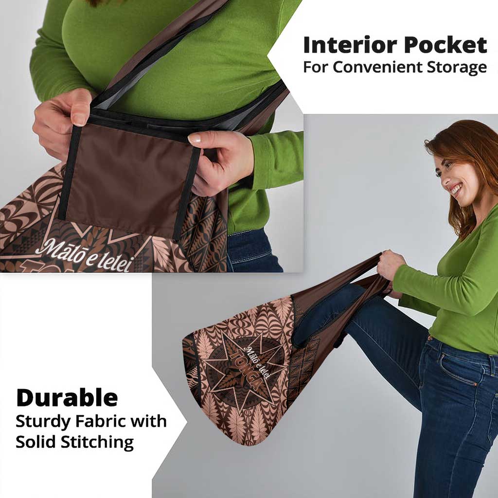 Malo e lelei Tonga Grocery Bag Tongan Ngatu Pattern Vintage Vibes