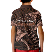 Malo e lelei Tonga Kid Polo Shirt Tongan Ngatu Pattern Vintage Vibes LT14 - Polynesian Pride