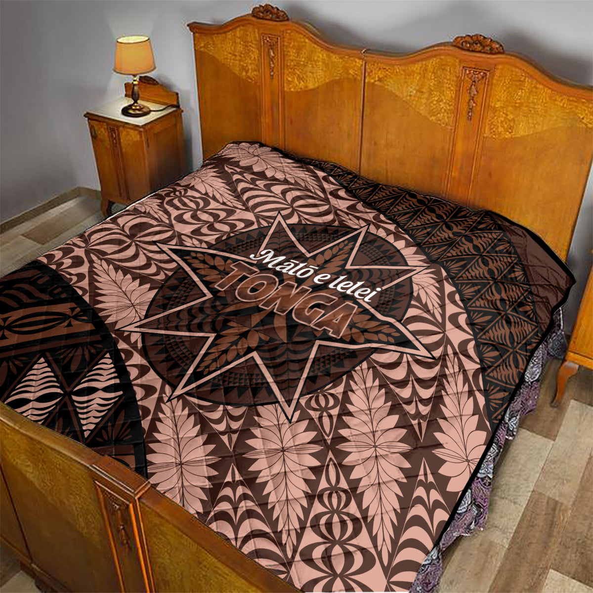 Malo e lelei Tonga Quilt Tongan Ngatu Pattern Vintage Vibes LT14 - Polynesian Pride