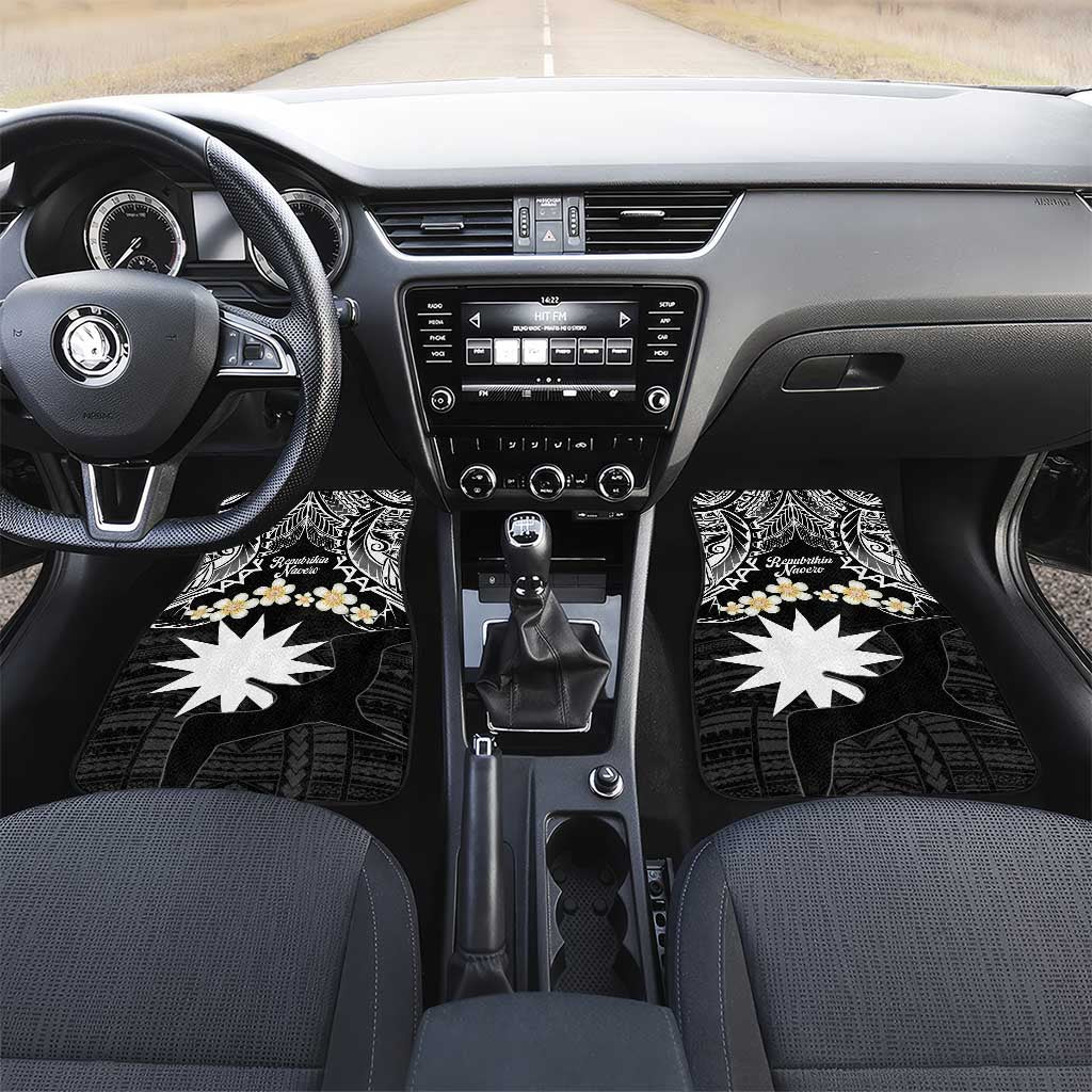 Ekamowir Omo Nauru Car Mats Naoero Twelve-pointed Star Polynesian Tattoo LT14 Set 2pcs - Front Black - Polynesian Pride