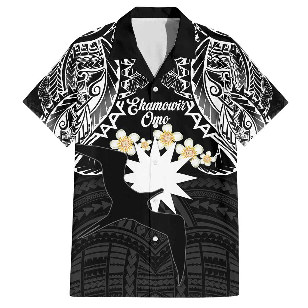 Ekamowir Omo Nauru Family Matching Long Sleeve Bodycon Dress and Hawaiian Shirt Naoero Twelve-pointed Star Polynesian Tattoo LT14 Dad's Shirt - Short Sleeve Black - Polynesian Pride