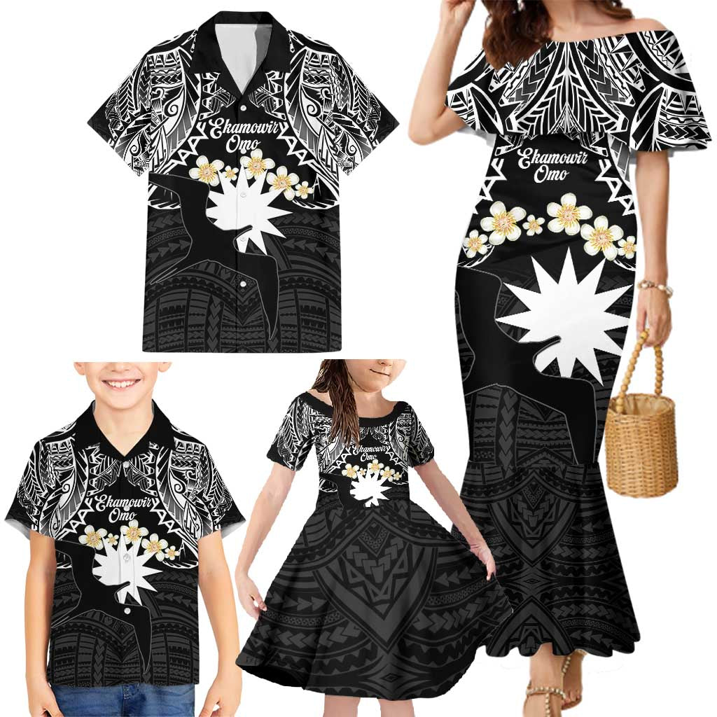 Ekamowir Omo Nauru Family Matching Mermaid Dress and Hawaiian Shirt Naoero Twelve-pointed Star Polynesian Tattoo LT14 - Polynesian Pride