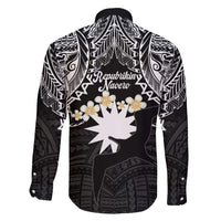 Ekamowir Omo Nauru Family Matching Off Shoulder Maxi Dress and Hawaiian Shirt Naoero Twelve-pointed Star Polynesian Tattoo LT14 - Polynesian Pride