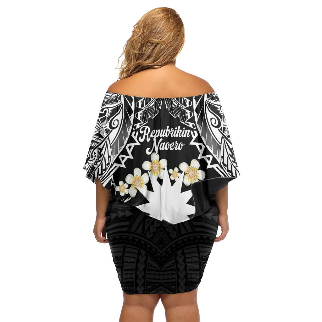 Ekamowir Omo Nauru Family Matching Off Shoulder Short Dress and Hawaiian Shirt Naoero Twelve-pointed Star Polynesian Tattoo LT14 - Polynesian Pride