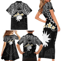 Ekamowir Omo Nauru Family Matching Short Sleeve Bodycon Dress and Hawaiian Shirt Naoero Twelve-pointed Star Polynesian Tattoo LT14 - Polynesian Pride