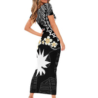 Ekamowir Omo Nauru Family Matching Short Sleeve Bodycon Dress and Hawaiian Shirt Naoero Twelve-pointed Star Polynesian Tattoo LT14 - Polynesian Pride