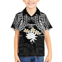 Ekamowir Omo Nauru Family Matching Short Sleeve Bodycon Dress and Hawaiian Shirt Naoero Twelve-pointed Star Polynesian Tattoo LT14 Son's Shirt Black - Polynesian Pride