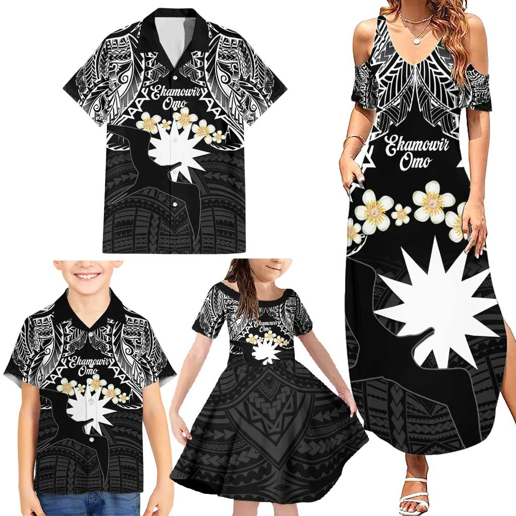 Ekamowir Omo Nauru Family Matching Summer Maxi Dress and Hawaiian Shirt Naoero Twelve-pointed Star Polynesian Tattoo LT14 - Polynesian Pride
