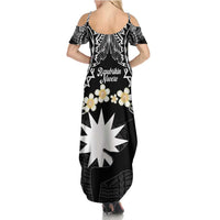 Ekamowir Omo Nauru Family Matching Summer Maxi Dress and Hawaiian Shirt Naoero Twelve-pointed Star Polynesian Tattoo LT14 - Polynesian Pride