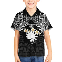 Ekamowir Omo Nauru Family Matching Summer Maxi Dress and Hawaiian Shirt Naoero Twelve-pointed Star Polynesian Tattoo LT14 Son's Shirt Black - Polynesian Pride