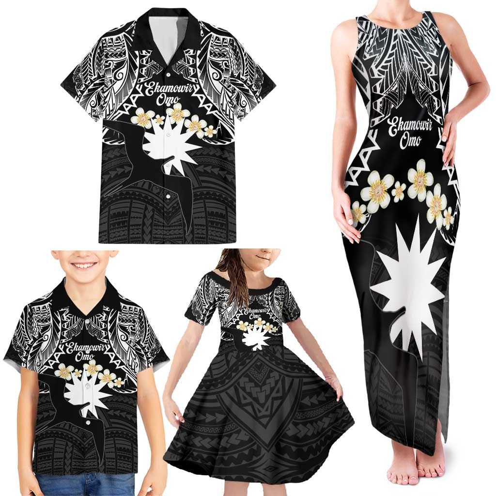 Ekamowir Omo Nauru Family Matching Tank Maxi Dress and Hawaiian Shirt Naoero Twelve-pointed Star Polynesian Tattoo LT14 - Polynesian Pride