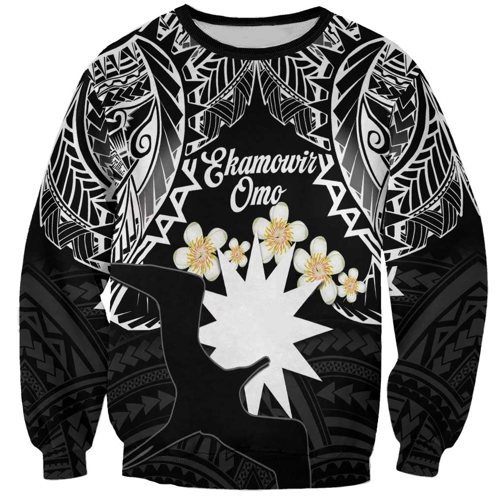 Ekamowir Omo Nauru Sweatshirt Naoero Twelve-pointed Star Polynesian Tattoo LT14 Unisex Black - Polynesian Pride