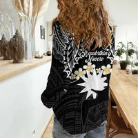 Ekamowir Omo Nauru Women Casual Shirt Naoero Twelve-pointed Star Polynesian Tattoo LT14 - Polynesian Pride