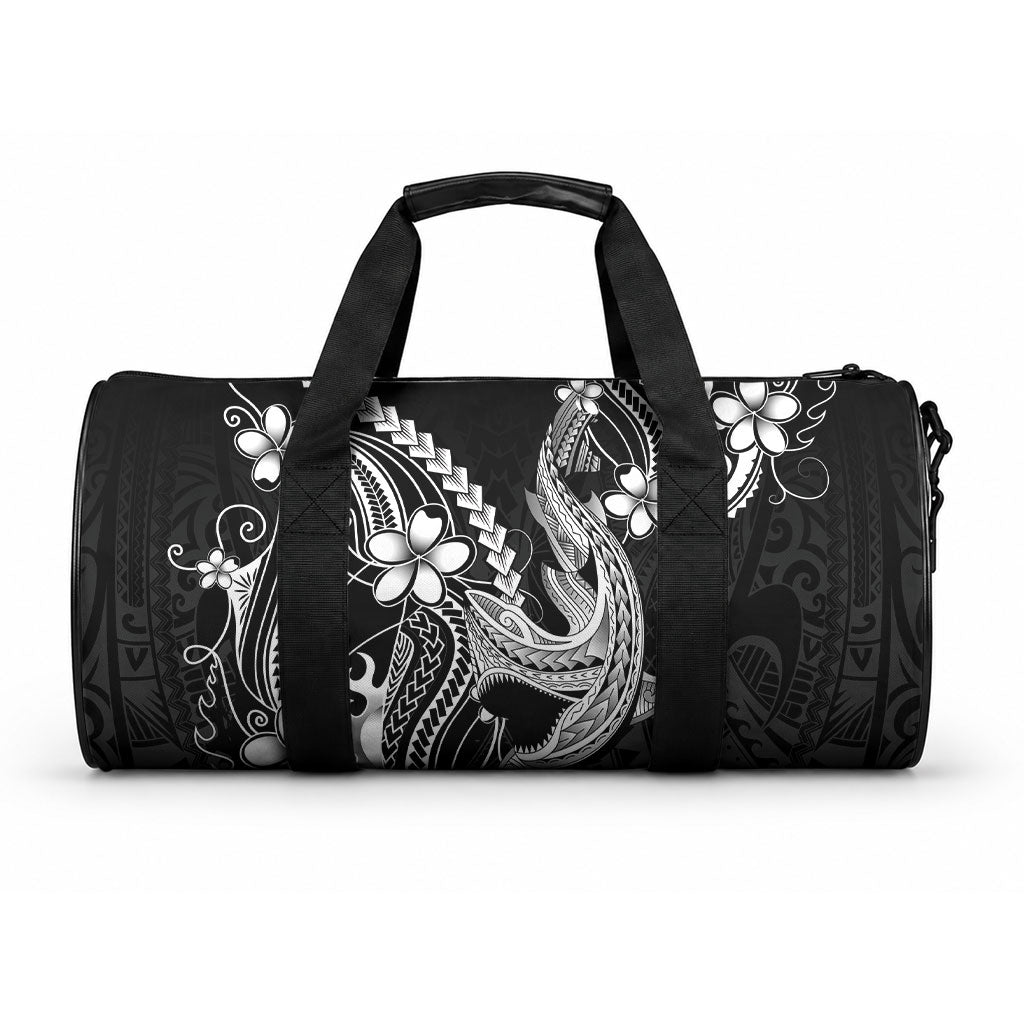 Black Aloha Hawaii Duffle Bag Polynesian Shark Tattoo With Plumeria LT14 One size Black - Polynesian Pride