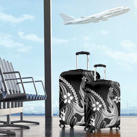 Black Aloha Hawaii Luggage Cover Polynesian Shark Tattoo With Plumeria LT14 - Polynesian Pride