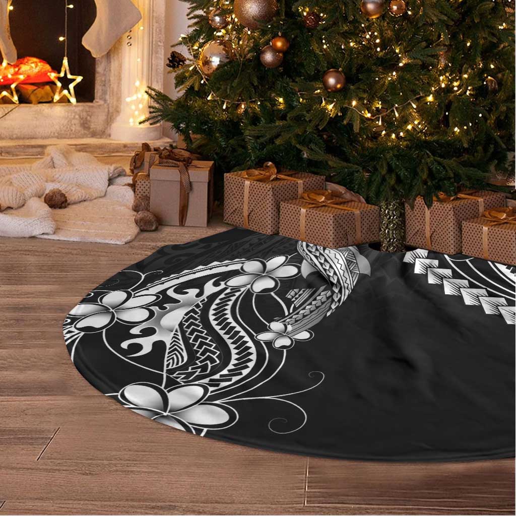 Black Aloha Hawaii Tree Skirt Polynesian Shark Tattoo With Plumeria LT14 - Polynesian Pride