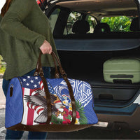 United States and Northern Mariana Islands Travel Bag USA Flag Eagle CNMI Latte Stone Tropical Flowers