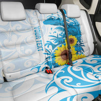 New Zealand Autism Awareness Month Back Car Seat Cover Takiwatanga Maori Lizard With Sunflower LT14 - Polynesian Pride