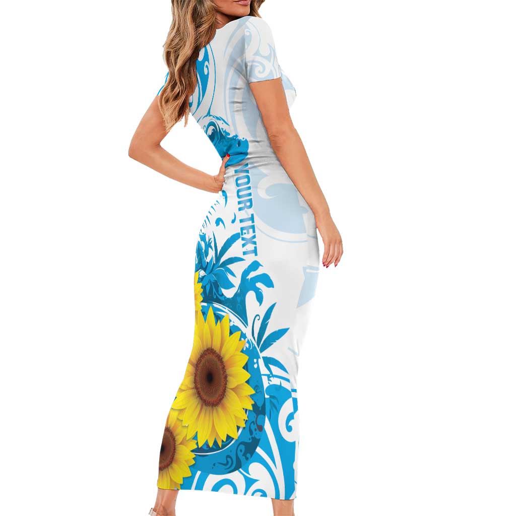 New Zealand Autism Awareness Month Family Matching Short Sleeve Bodycon Dress and Hawaiian Shirt Takiwatanga Maori Lizard With Sunflower LT14 - Polynesian Pride