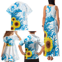 New Zealand Autism Awareness Month Family Matching Tank Maxi Dress and Hawaiian Shirt Takiwatanga Maori Lizard With Sunflower LT14 - Polynesian Pride