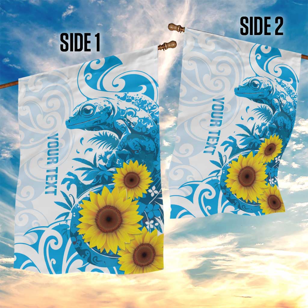 New Zealand Autism Awareness Month Garden Flag Takiwatanga Maori Lizard With Sunflower LT14 - Polynesian Pride