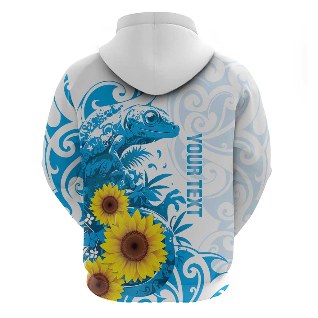 New Zealand Autism Awareness Month Hoodie Takiwatanga Maori Lizard With Sunflower LT14 - Polynesian Pride