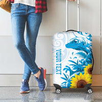 New Zealand Autism Awareness Month Luggage Cover Takiwatanga Maori Lizard With Sunflower LT14 - Polynesian Pride