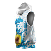 New Zealand Autism Awareness Month Sleeveless Hoodie Takiwatanga Maori Lizard With Sunflower LT14 - Polynesian Pride