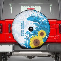 New Zealand Autism Awareness Month Spare Tire Cover Takiwatanga Maori Lizard With Sunflower