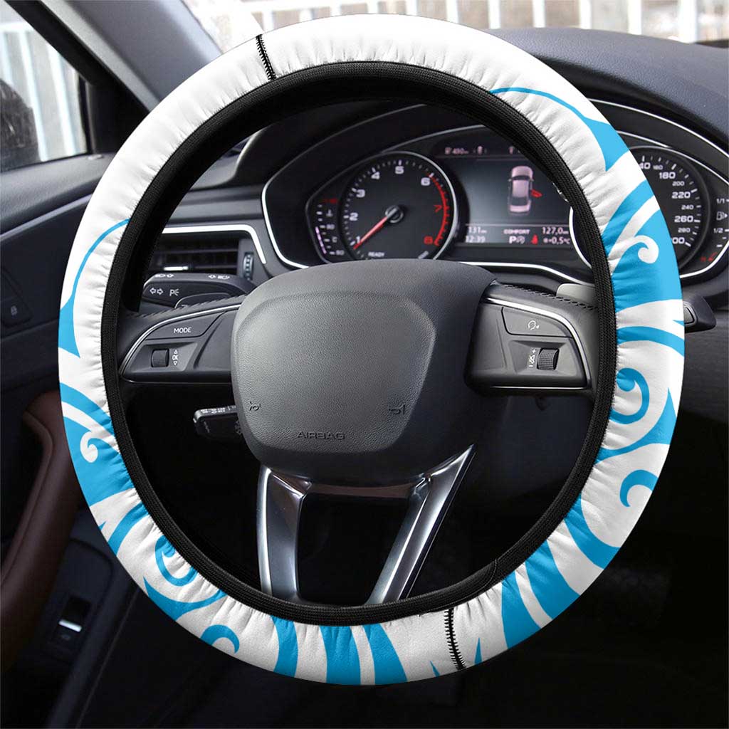 New Zealand Autism Awareness Month Steering Wheel Cover Takiwatanga Maori Lizard With Sunflower LT14 - Polynesian Pride