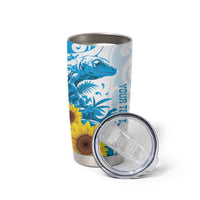 New Zealand Autism Awareness Month Tumbler Cup Takiwatanga Maori Lizard With Sunflower LT14 - Polynesian Pride