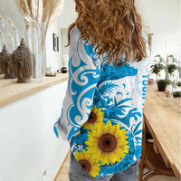 New Zealand Autism Awareness Month Women Casual Shirt Takiwatanga Maori Lizard With Sunflower LT14 - Polynesian Pride