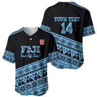 Fiji Rugby 2025 Custom Baseball Jersey Fijian Tapa Toso Viti Toso - Black LT14 - Polynesian Pride