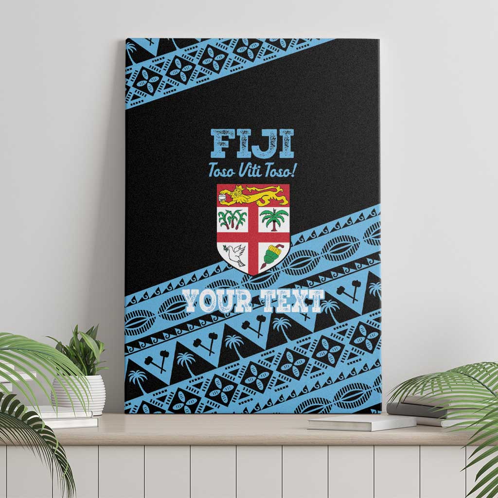 Fiji Rugby 2025 Custom Canvas Wall Art Fijian Tapa Toso Viti Toso - Black LT14 - Polynesian Pride
