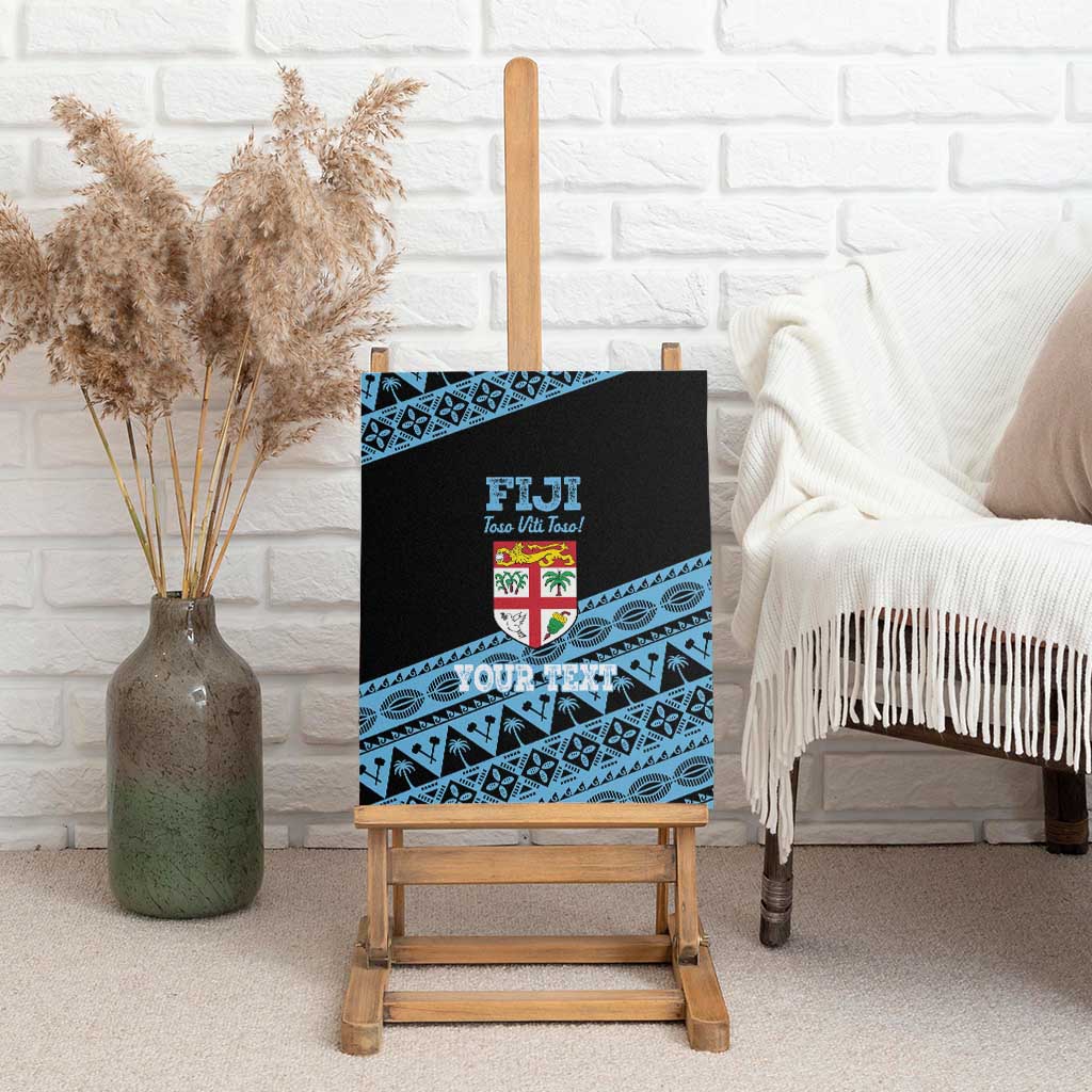 Fiji Rugby 2025 Custom Canvas Wall Art Fijian Tapa Toso Viti Toso - Black LT14 - Polynesian Pride