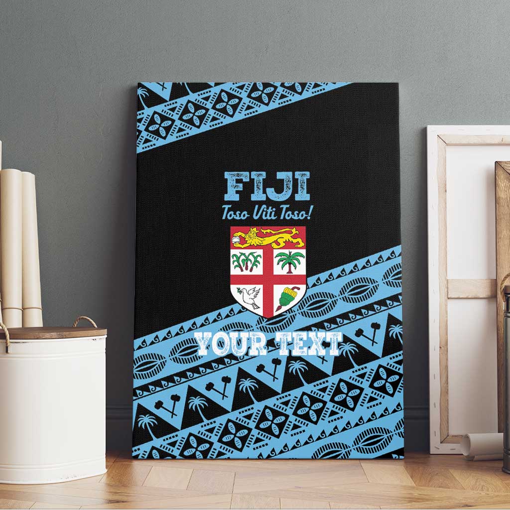 Fiji Rugby 2025 Custom Canvas Wall Art Fijian Tapa Toso Viti Toso - Black LT14 - Polynesian Pride