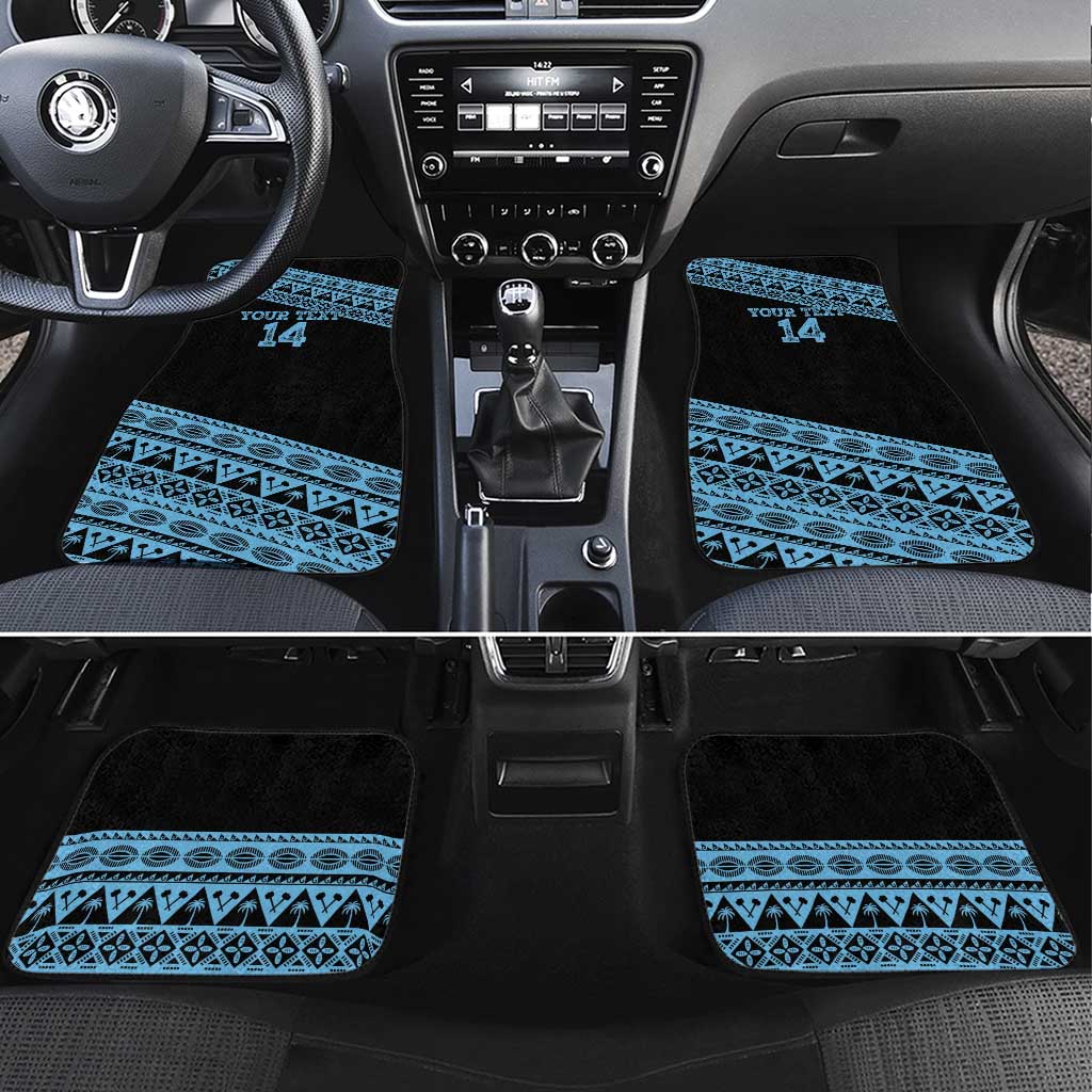 Fiji Rugby 2025 Custom Car Mats Fijian Tapa Toso Viti Toso - Black LT14 Set 4pcs Black - Polynesian Pride