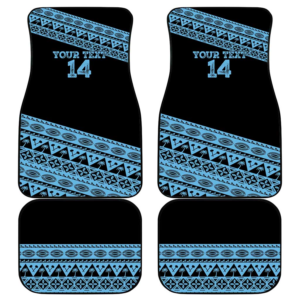 Fiji Rugby 2025 Custom Car Mats Fijian Tapa Toso Viti Toso - Black LT14 - Polynesian Pride