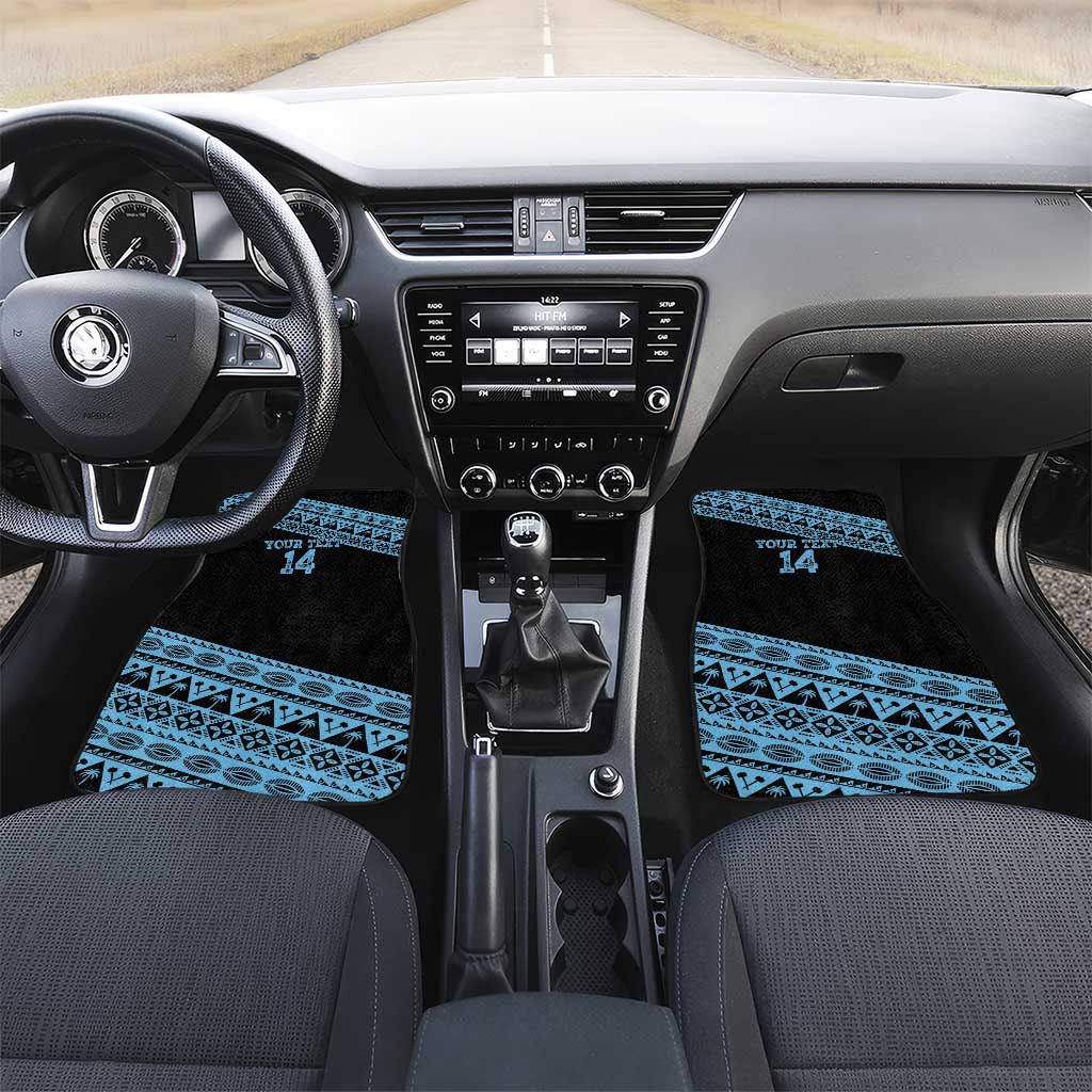 Fiji Rugby 2025 Custom Car Mats Fijian Tapa Toso Viti Toso - Black LT14 Set 2pcs - Front Black - Polynesian Pride