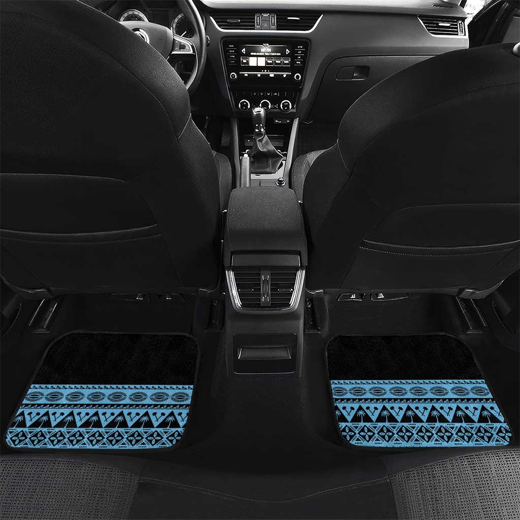 Fiji Rugby 2025 Custom Car Mats Fijian Tapa Toso Viti Toso - Black LT14 Set 2pcs - Back Black - Polynesian Pride