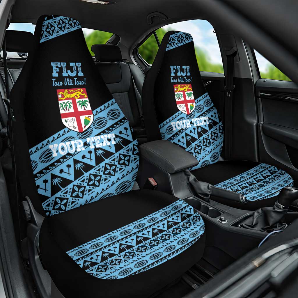 Fiji Rugby 2025 Custom Car Seat Cover Fijian Tapa Toso Viti Toso - Black LT14 One Size Black - Polynesian Pride