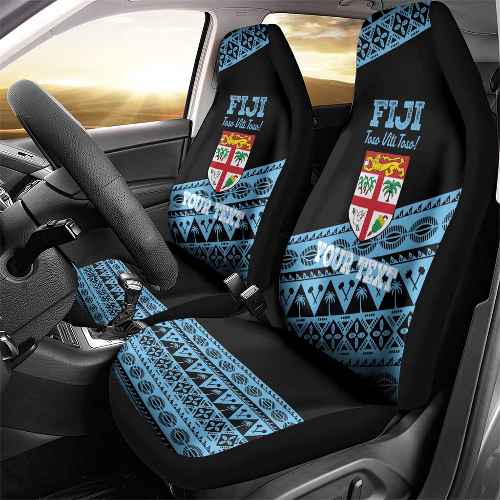 Fiji Rugby 2025 Custom Car Seat Cover Fijian Tapa Toso Viti Toso - Black LT14 - Polynesian Pride