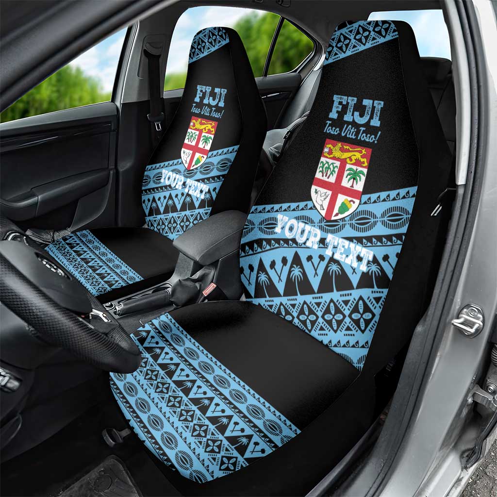 Fiji Rugby 2025 Custom Car Seat Cover Fijian Tapa Toso Viti Toso - Black LT14 - Polynesian Pride