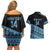 Fiji Rugby 2025 Custom Couples Matching Off Shoulder Short Dress and Hawaiian Shirt Fijian Tapa Toso Viti Toso - Black